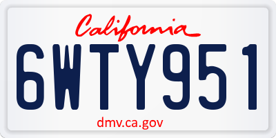 CA license plate 6WTY951