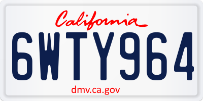 CA license plate 6WTY964