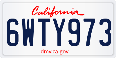 CA license plate 6WTY973