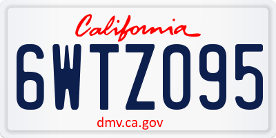 CA license plate 6WTZ095
