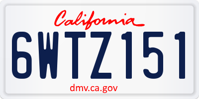 CA license plate 6WTZ151