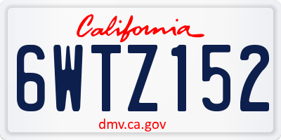 CA license plate 6WTZ152