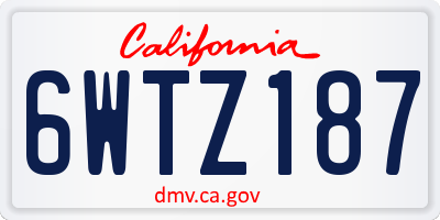 CA license plate 6WTZ187