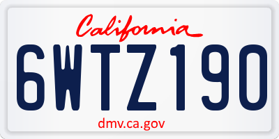 CA license plate 6WTZ190