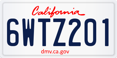 CA license plate 6WTZ201