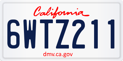 CA license plate 6WTZ211