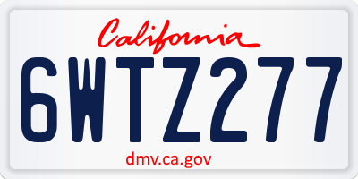 CA license plate 6WTZ277
