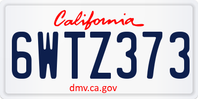 CA license plate 6WTZ373