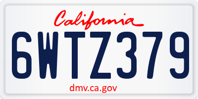 CA license plate 6WTZ379
