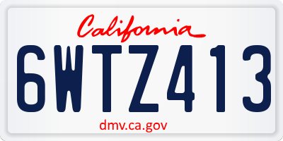 CA license plate 6WTZ413