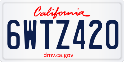 CA license plate 6WTZ420