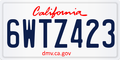 CA license plate 6WTZ423