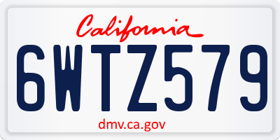 CA license plate 6WTZ579
