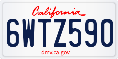CA license plate 6WTZ590
