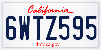 CA license plate 6WTZ595
