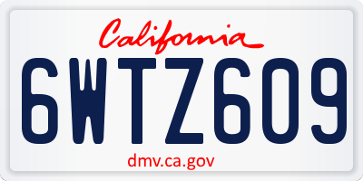 CA license plate 6WTZ609