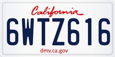 CA license plate 6WTZ616