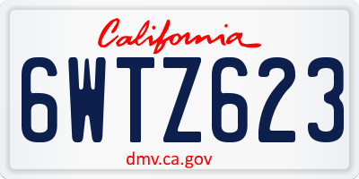 CA license plate 6WTZ623