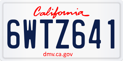 CA license plate 6WTZ641