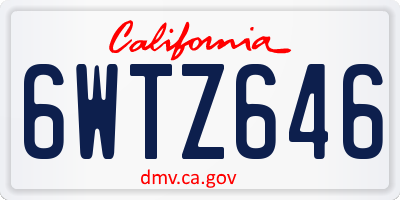 CA license plate 6WTZ646