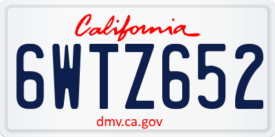 CA license plate 6WTZ652