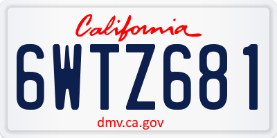 CA license plate 6WTZ681