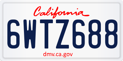 CA license plate 6WTZ688