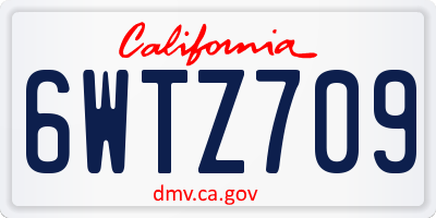 CA license plate 6WTZ709