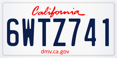 CA license plate 6WTZ741