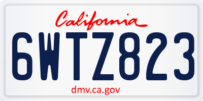 CA license plate 6WTZ823