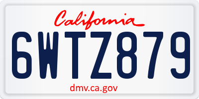 CA license plate 6WTZ879