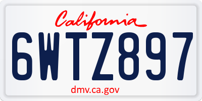 CA license plate 6WTZ897