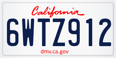CA license plate 6WTZ912