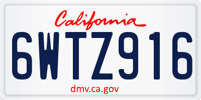CA license plate 6WTZ916