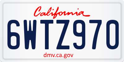 CA license plate 6WTZ970