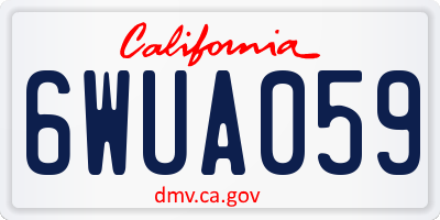 CA license plate 6WUA059