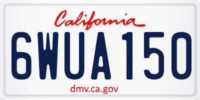 CA license plate 6WUA150