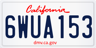 CA license plate 6WUA153