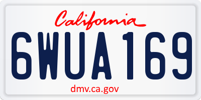 CA license plate 6WUA169