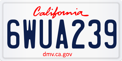 CA license plate 6WUA239