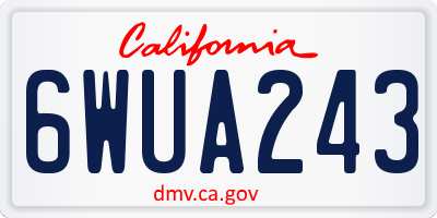 CA license plate 6WUA243