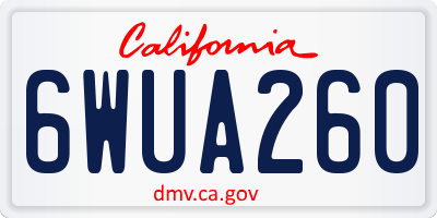 CA license plate 6WUA260