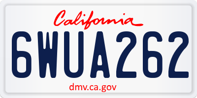 CA license plate 6WUA262