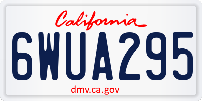 CA license plate 6WUA295