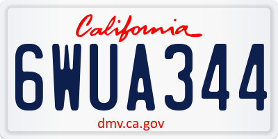CA license plate 6WUA344