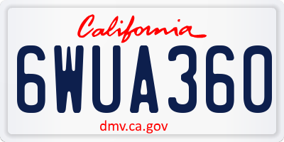 CA license plate 6WUA360