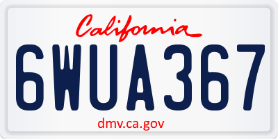 CA license plate 6WUA367