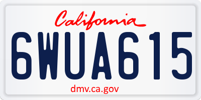 CA license plate 6WUA615