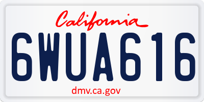 CA license plate 6WUA616