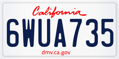 CA license plate 6WUA735